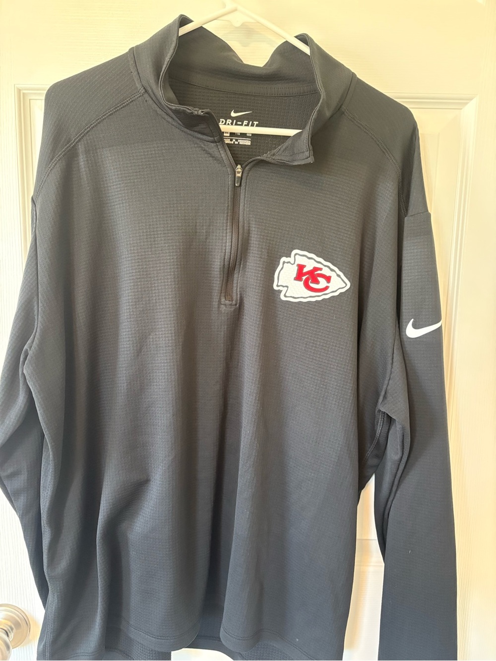 Nike Kansas City Chiefs Dri-FIT 1/4 Zip Pullover Men’s XXL Black NFL